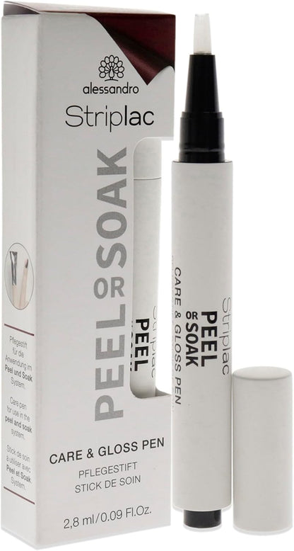 alessandro Striplac Peel Or Soak Care & Gloss Finish Travel & Travel Pencil 3ml