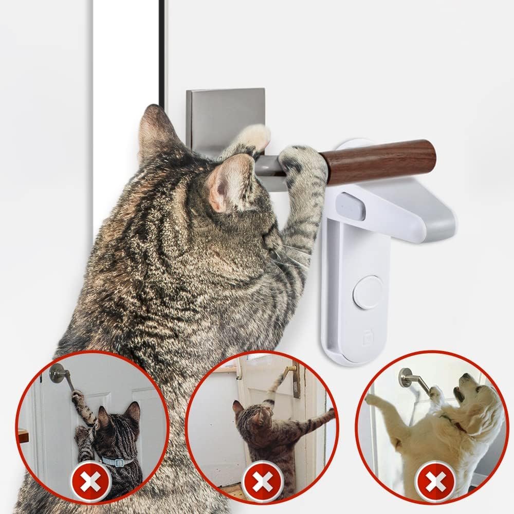 EUDEMON Childproof Door Lever Lock, Baby Safety Door Handle Lock, Easy to Install and no Tools Need or Drill(White, 2 Pack)