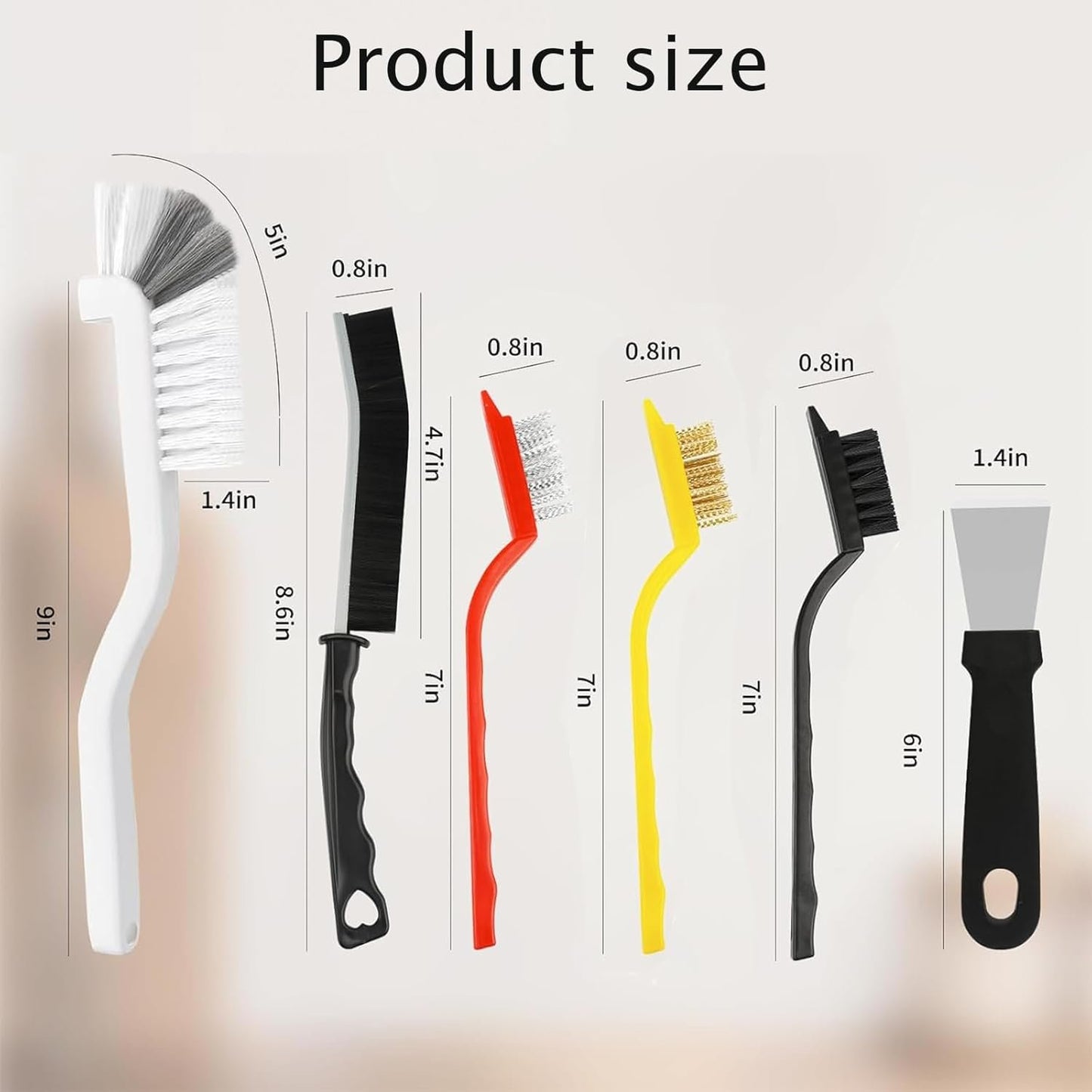 TIAMORK 11PCs Crevice Cleaning Brushes,Scrub BrushToliet Cleaner,Grout Brush Set Clean Tools forGroove Corner, Home Essentials, Hard BristleCleaning Supplies for Kitchen, Bathroom andToilet