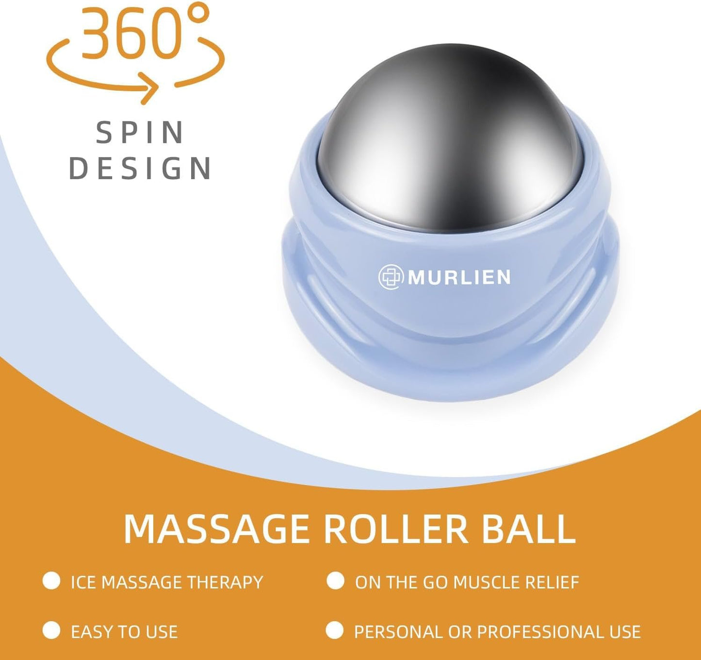 MURLIEN Ice Therapy Massage Roller Ball, Manual Massager for Trigger Point, Deep Tissue Massage, Alleviating Muscle Tension and Pain Relief, Suitable for Neck, Back, Shoulders, Arms, Legs, Thighs etc