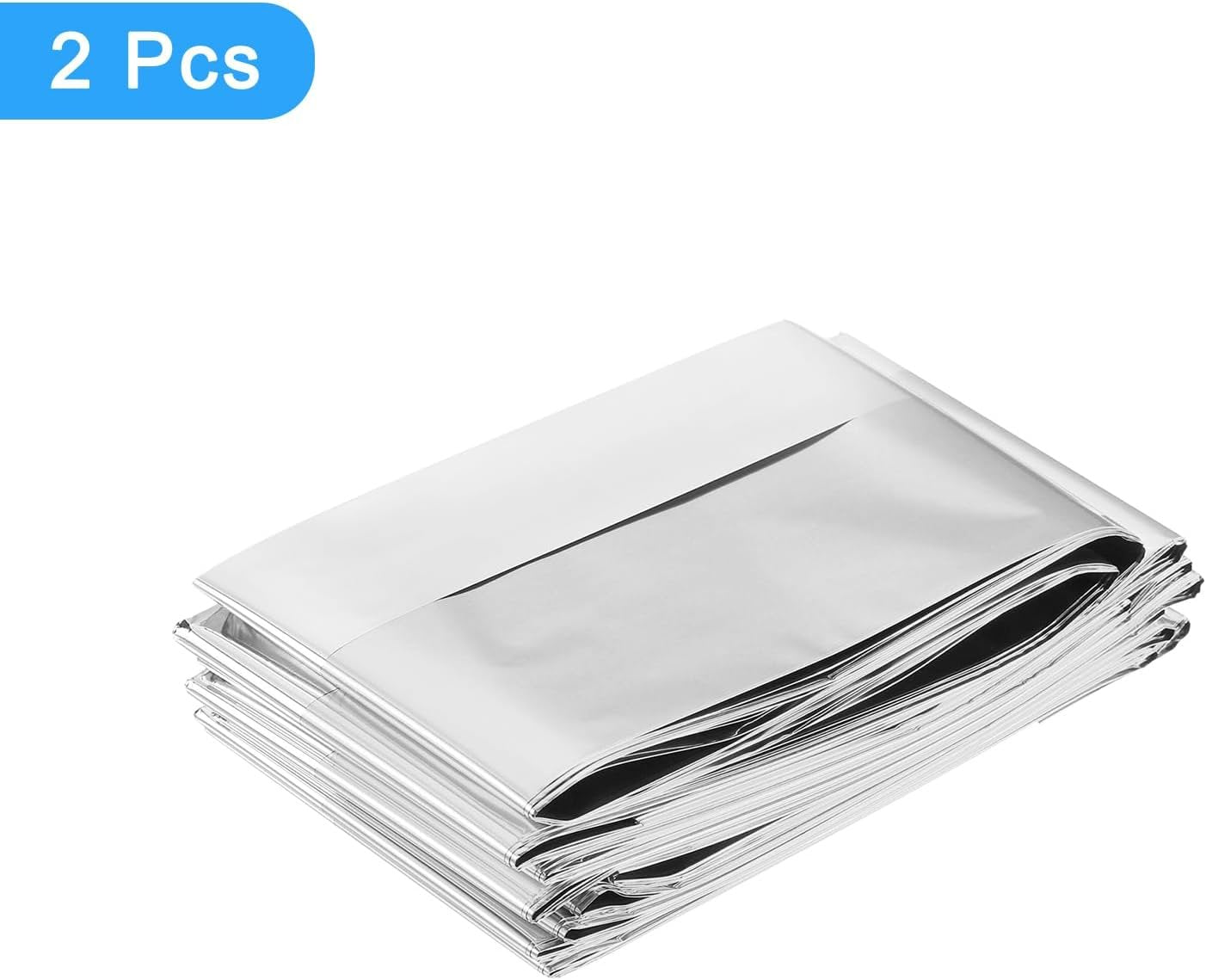 uxcell 2Pcs Highly Reflective PET Film, 82x63-Inch Garden Greenhouse Covering Foil Sheets for First Aid Blanket, Growth Room, Camera Reflector, Tent Outdoor Emergency, Silver