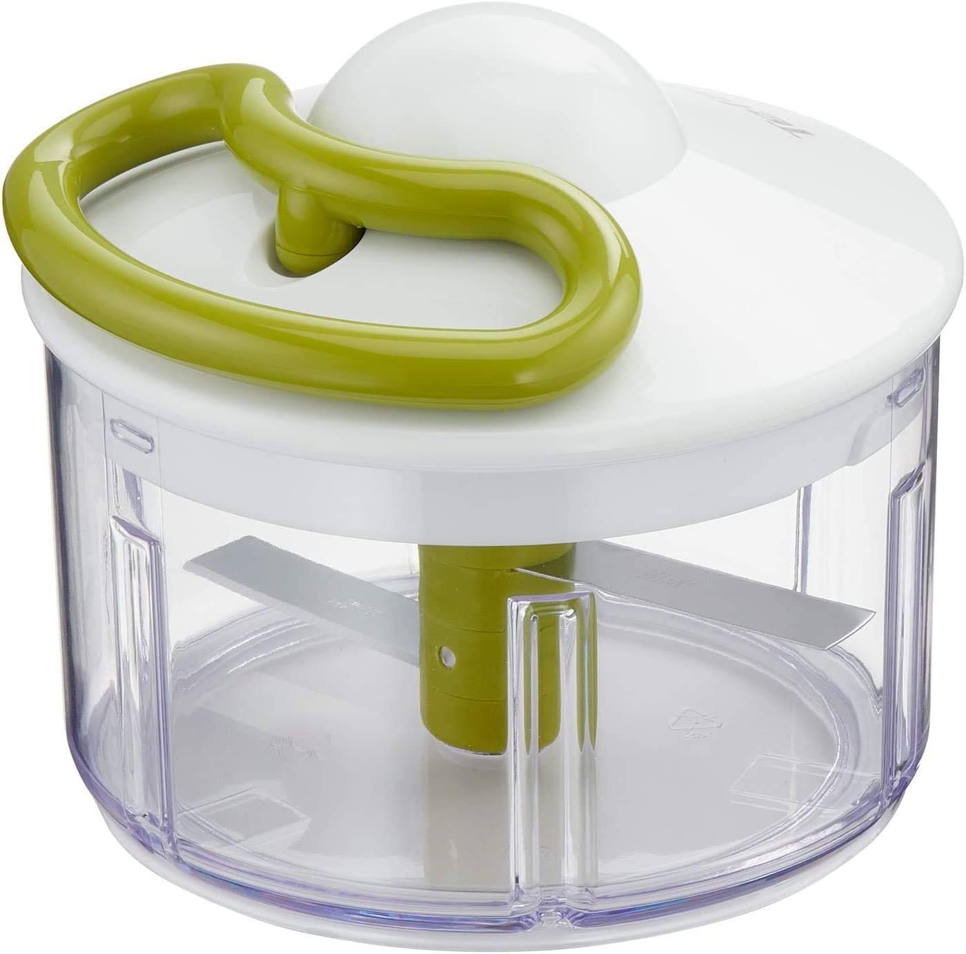 Tefal K1330404 Manual Food Chopper and Mixer with Stainless Steel Blades for Vegetables, Onions, Herbs and Nuts, 5 Second Chopper, 500 ml, Green - Dark Citronnelle