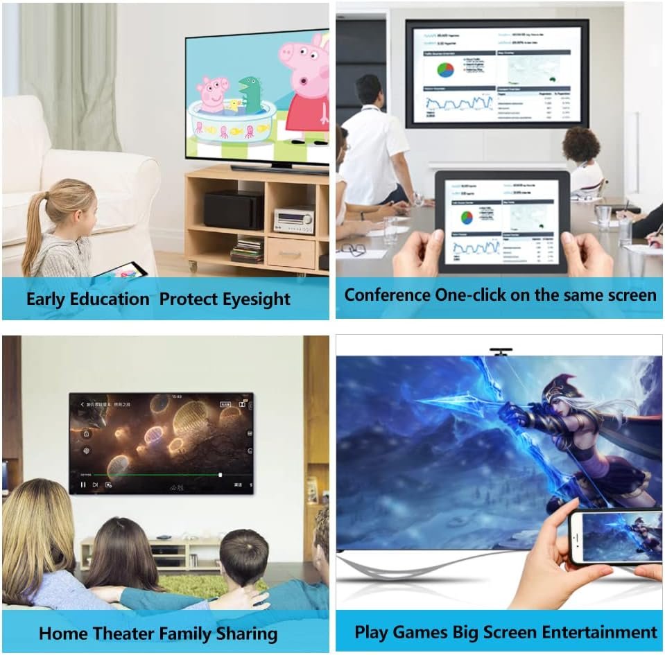 Smart AV+HDMI Adapter Car Display Box Phone to Car Screen Mirroring Miracast Airplay, Support iOS// 0S10/Android Projection Accessory