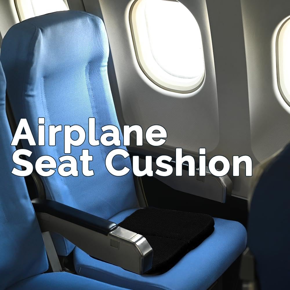 Ergo-Gel Travel Seat Cushion – Portable Airplane Seat Cushion – Gel Grid Design for Ultimate Seating Comfort – Foldable Cushions for Airplane Seats, Camping, Bleachers, Flights, Commute