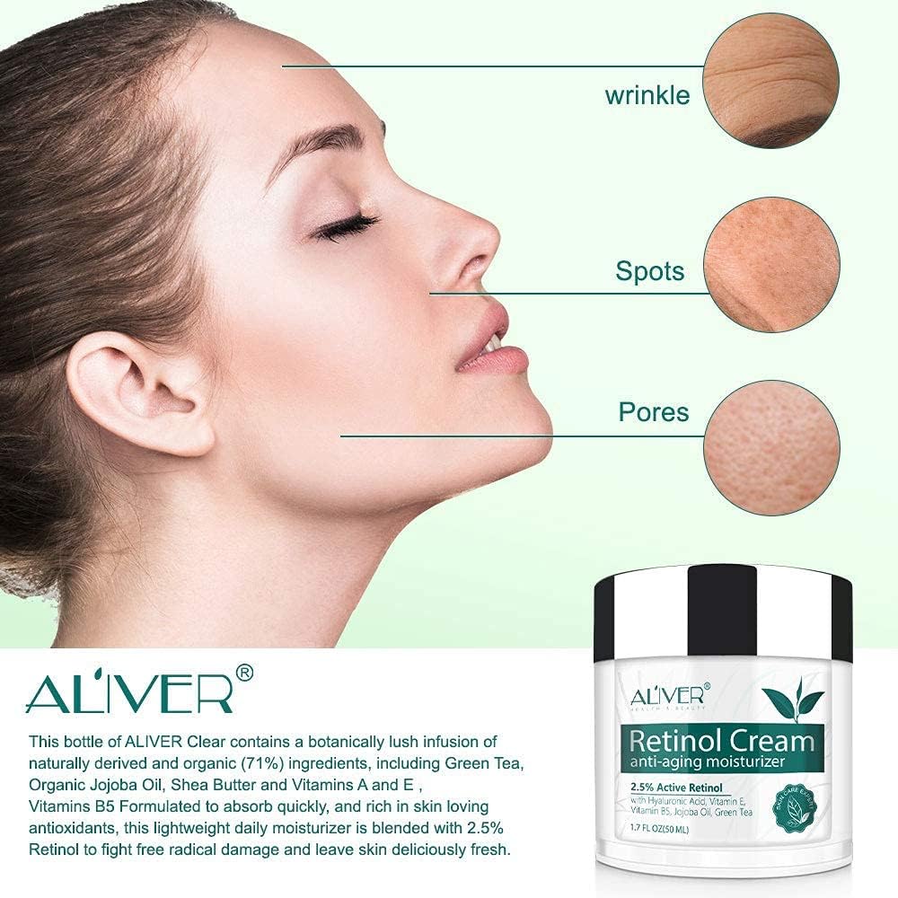 Retinol Face Cream, IFUDOIT Moisturizing Face Cream with 2.5% Retinol, Hyaluronic Acid, Anti-Wrinkle Day and Night Cream for Women and Men, for All Skin Types