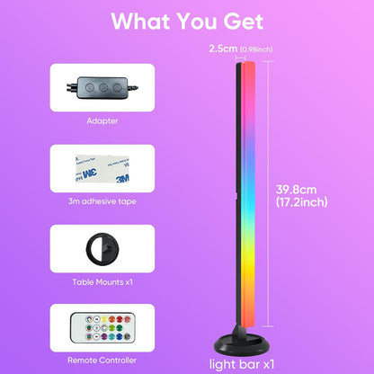 sailsco Smart LED Lightbar, TV Backlight, Gaming Lamp Works RGBIC Ambient Smart Sync with Music and APP Control for Games, Deco, PC, TV, Interior Decoration, USB Interface