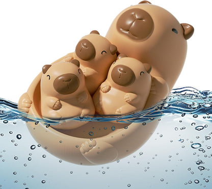 Bathtub Toys, Floating Capybara Figures, Interactive Animal Set, Child-Mother Water Play Toy, Cute Tub Accessory for Kids, Shower, Pool, Beach, Outdoor Fun, 4.72x6.89x3.15 Inches