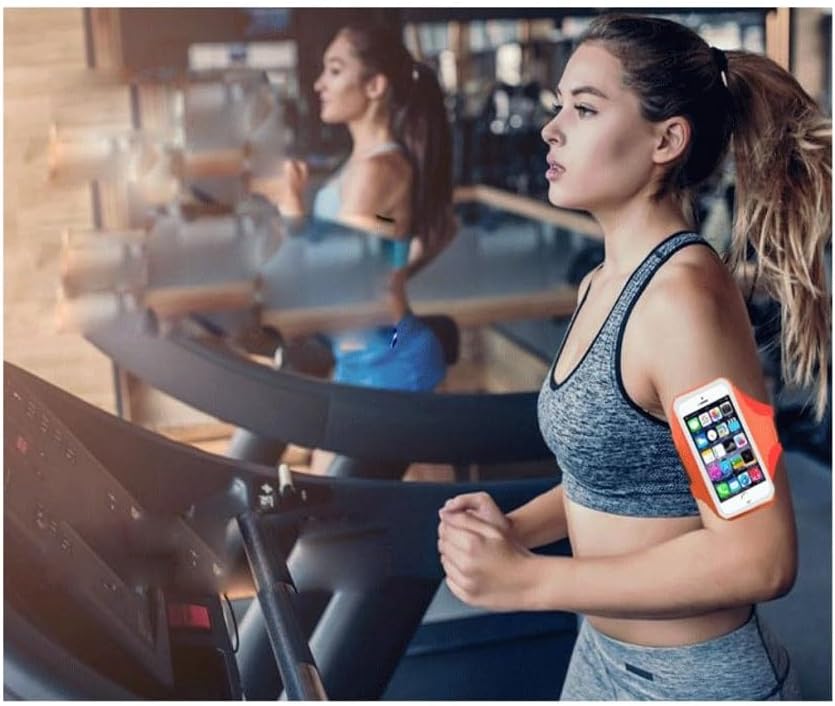 DFV mobile - Professional Cover Chinlon-Lycra Ultra-Thin Armband Sport Walking Running Fitness Cycling Gym per TD Tech P50 (2021) - Orange