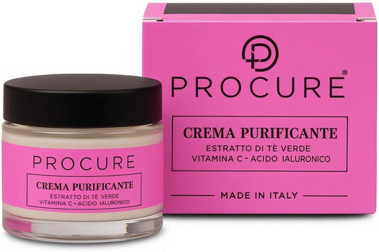 Procure Crema Viso Purificante – Estratto di Tè Verde, Vitamina A e Acido Ialuronico – 50ml