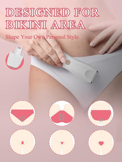 Bikini Trimmer for Women, Maxgroom Waterproof Electric Body Groomer & Pubic Hair Razor, Ceramic Blades for Intimate Grooming & DIY Styling, Women's Hygiene Shaver