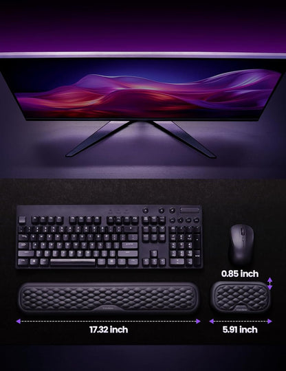 VAYDEER Keyboard and Mouse Wrist Rest Pad Set,Padded Memory Foam Hand Rest Support for Office,Computer,Laptop,Mac Typing,Ghristmas Gift for Man Who Wrist Pain Relief and Repair(Large Set)