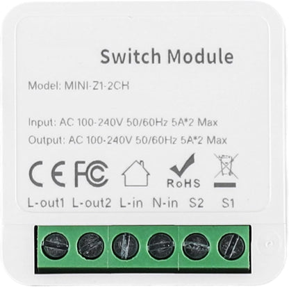 TransFor Form Your Home Lighting For Tuya Miniature For Smart Switch Module Fornisce accesso remoto tramite app e integrazione con assistenti vocali popolari (interruttori bidirezionali)