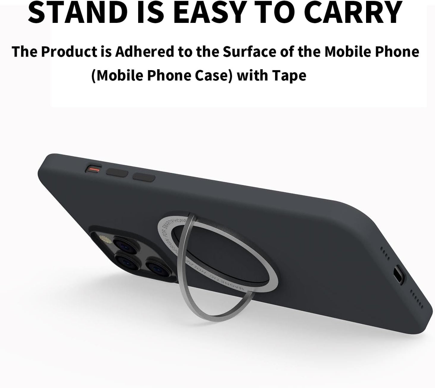 Magnetic Phone Ring Holder & Stand, Universal Grip for Phone Cases(Black)