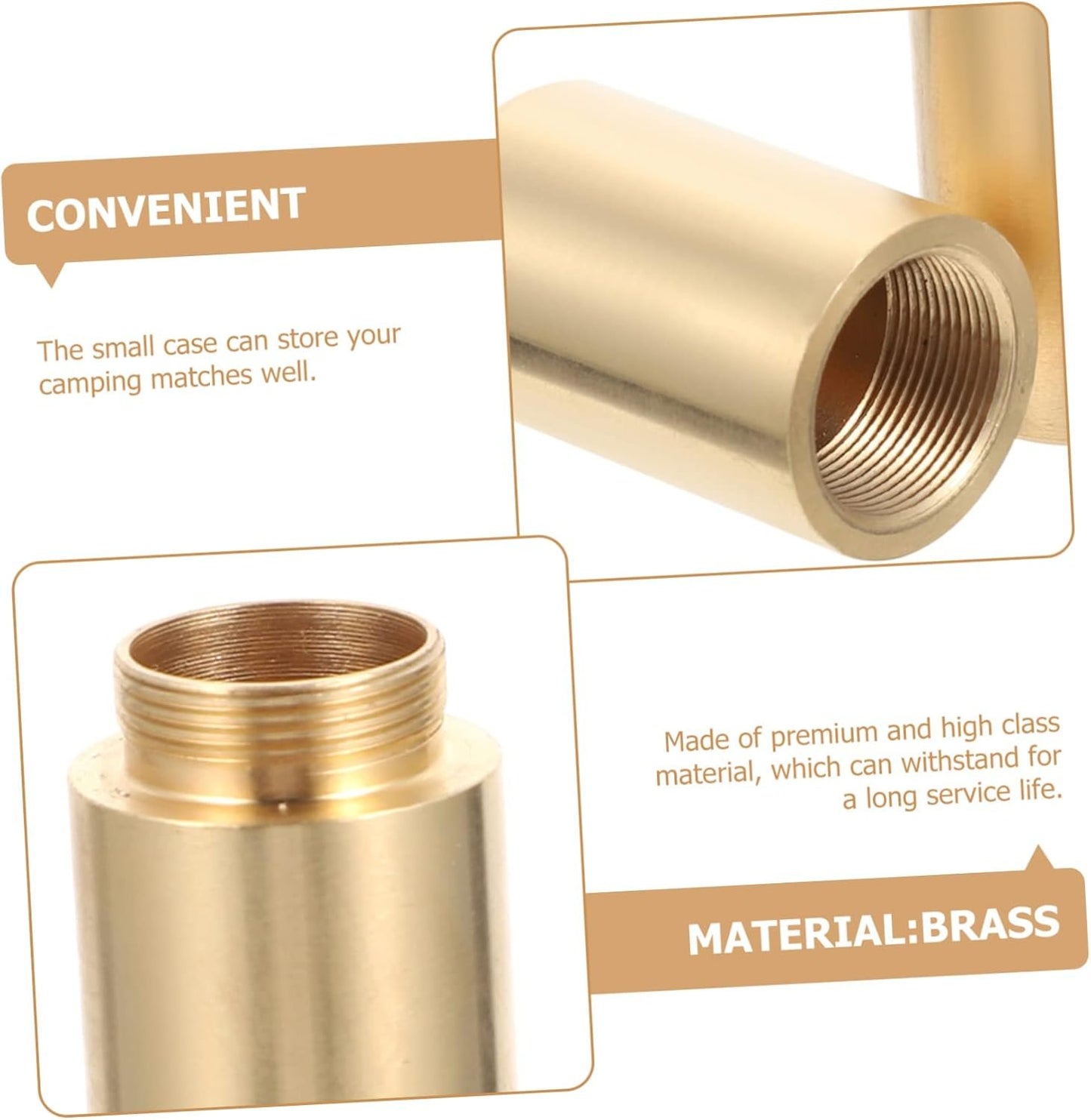 JUMPLAWN Outdoor Match Case Portable Camping Match Holder Durable Metal Survival Match Container