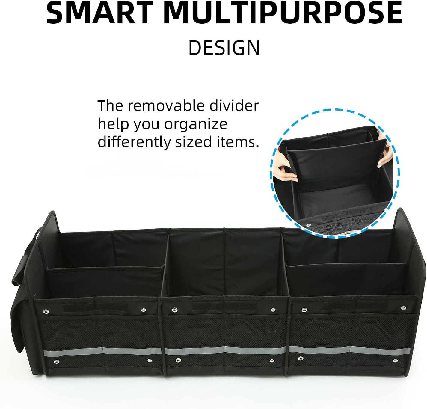 Rock Cloud Car Trunk Organizer (80L) Automotive boot bags Waterproof Foldable Cover Multi Compartment Expandableï¼ˆwith Insulated Leakproof Cooler Bag + 2mm PE Boardï¼‰