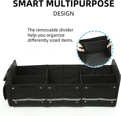 Rock Cloud Car Trunk Organizer (80L) Automotive boot bags Waterproof Foldable Cover Multi Compartment Expandableï¼ˆwith Insulated Leakproof Cooler Bag + 2mm PE Boardï¼‰
