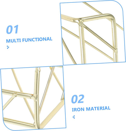 Angoily Gold Metal Desk Organizer for Memo and Elegant Hollow Design for Home Office Supplies Compact Pencil Holder for Efficient Workspace Organization