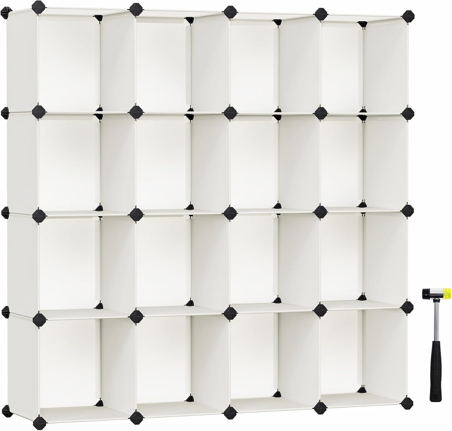 SONGMICS Cube Storage Organizer, 16 Cube Closet Organizers 48.4 x 12.2 x 48.4 Inches, Cream White ULPC442M01