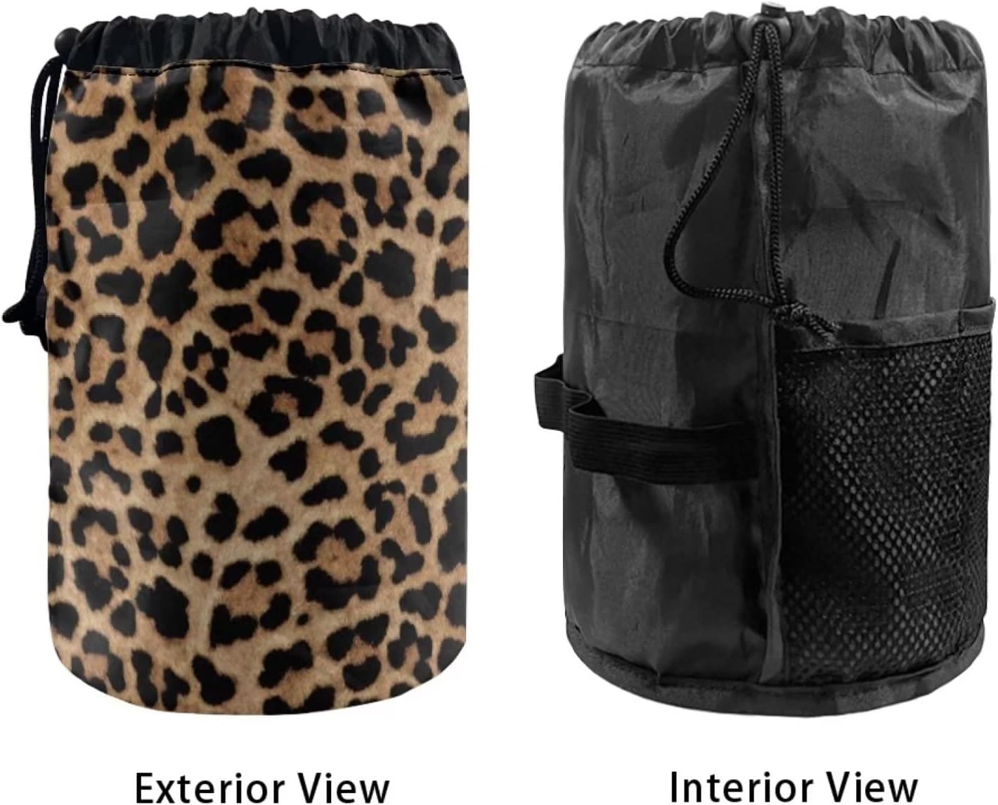chaqlin Drawstring Make Up Bags Women Girls Toiletry Bag Large Capacity Travel Drawstring Cosmetic Bag Accessories, Leopard Print, One Size, Toiletry Bag, Leopard Print, Toiletry Bag