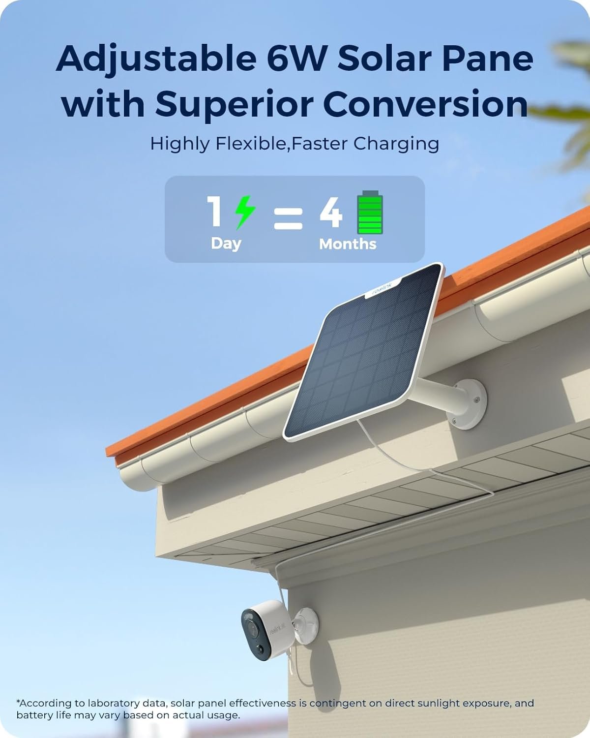 REOLINK Argus 3 Ultra, 4K Solar Security Camera, Wireless Outdoor Camera, 6W Adjustable Solar Panel, 2.4/5GHz WiFi, 8MP Color Night Vision, AI Detection, Local Storage, No Extra Fee for Home Security
