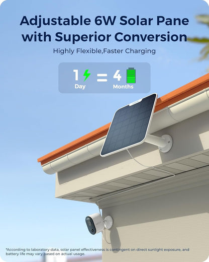 REOLINK Argus 3 Ultra, 4K Solar Security Camera, Wireless Outdoor Camera, 6W Adjustable Solar Panel, 2.4/5GHz WiFi, 8MP Color Night Vision, AI Detection, Local Storage, No Extra Fee for Home Security