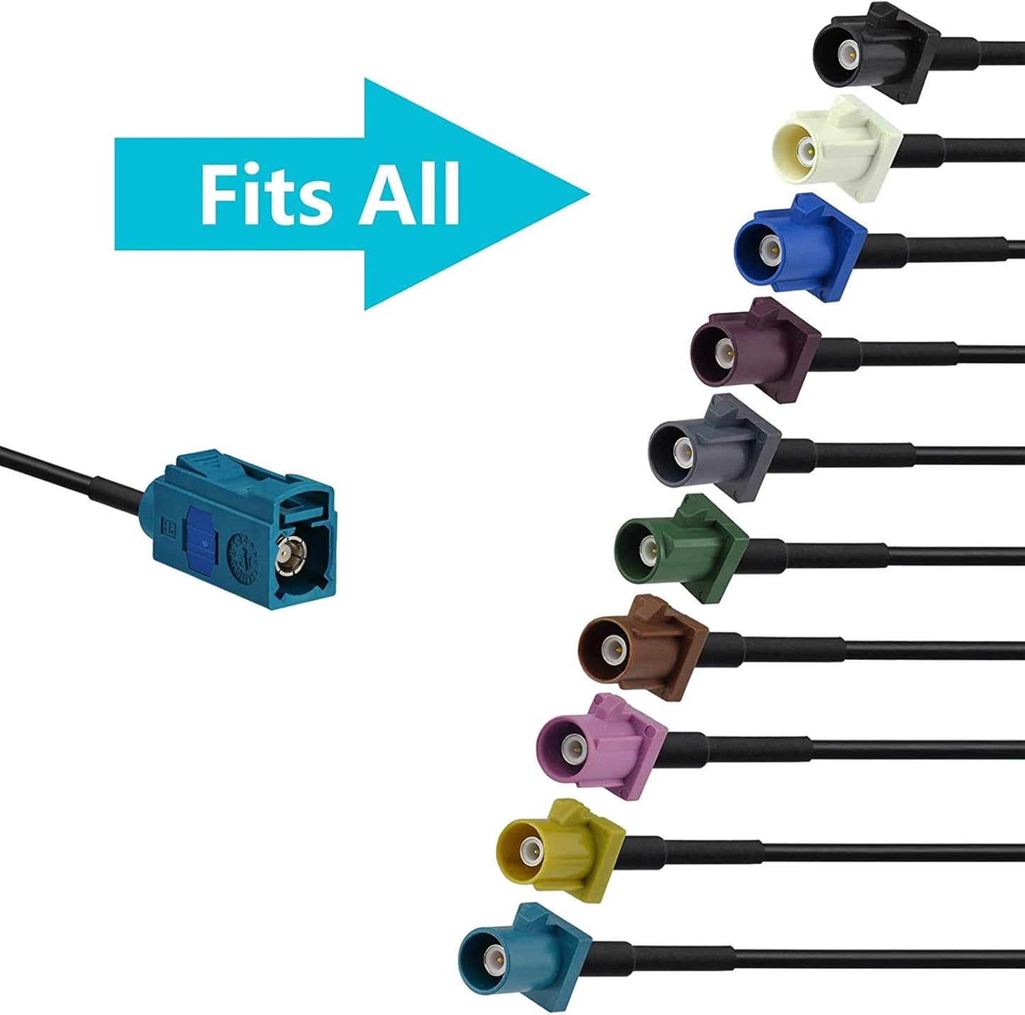 Bingfu Universal Car Radio Antenna Connector Adapter Fakra Z Socket to DIN Socket 30 cm for HD Stereo Main Unit Multimedia Receiver CD