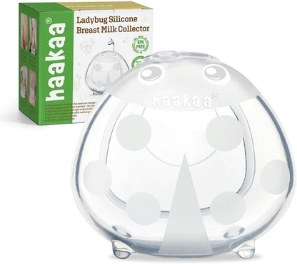 Haakaa Ladybug Milk Collector, Breast Shells Nursing Cup, Silicone Breast Milk Collector, Milk Savers for Breastfeeding, Nipple Shells Protect Sore Nipples Extra-Soft and Reusable (1 Pack, 75ml
