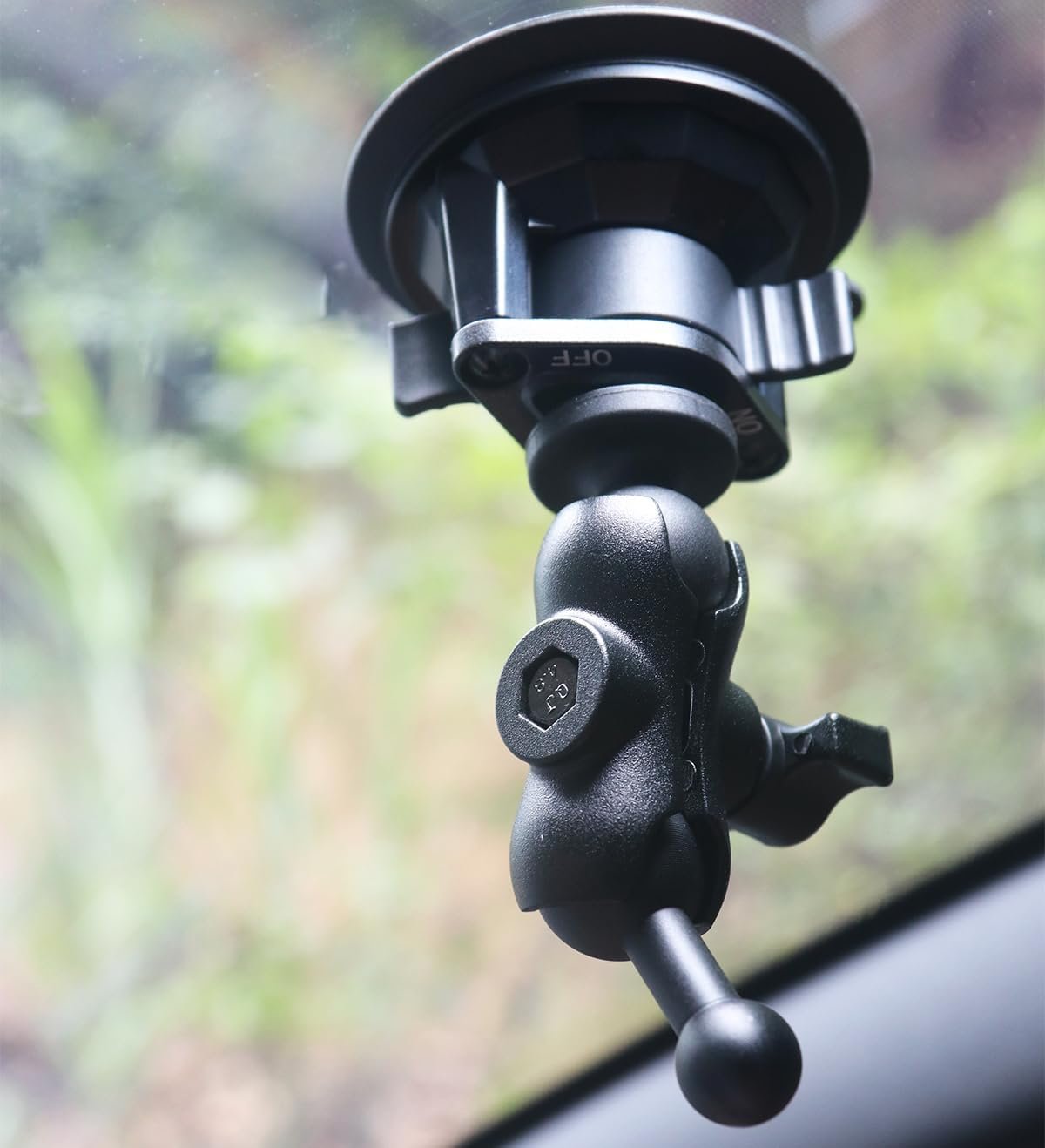 1 inch to 17mm Ball Adapter for RAM Mounts B Size Double Socket Arm, Compatible with Garmin GPS, 25mm Female Socket to 17mm Male (2.4" Short Arm)