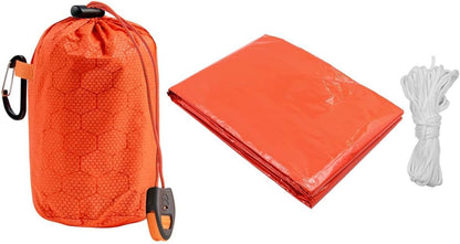 NUZAMAS Survival Emergency Tent - Thermal Rescue Shelter Blankets, Foldable for Outdoor Camping, Hiking, Adventure - Orange
