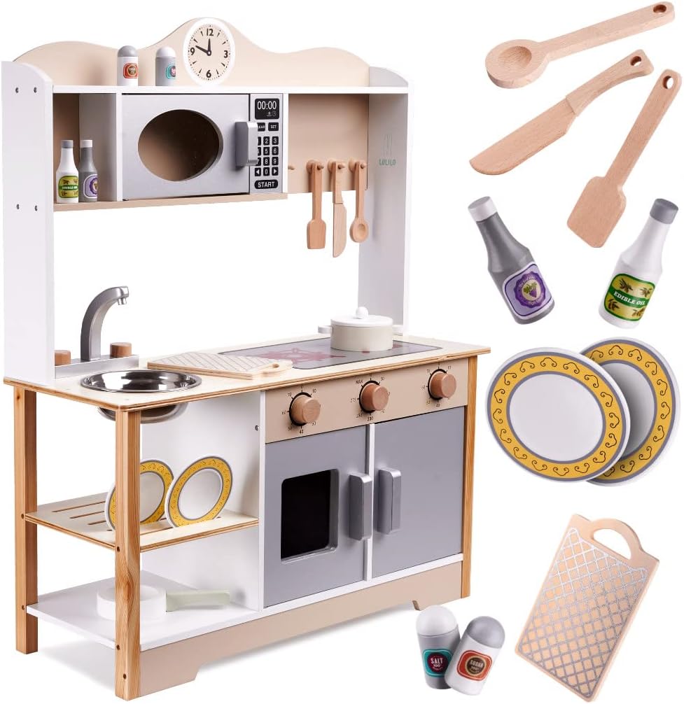 Children's Wooden Kitchen with Oven and Sink (Model 4)