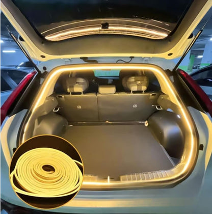 Dynamic Flowing Car Trunk Light Strip, 2025 Upgrade Flexible Universal Trunk Led Light Strip, Waterproof Hood Dynamic Atmosphere Lights for Cars Suvs Trucks (Purple,Half Circle 2m/6.6ft)