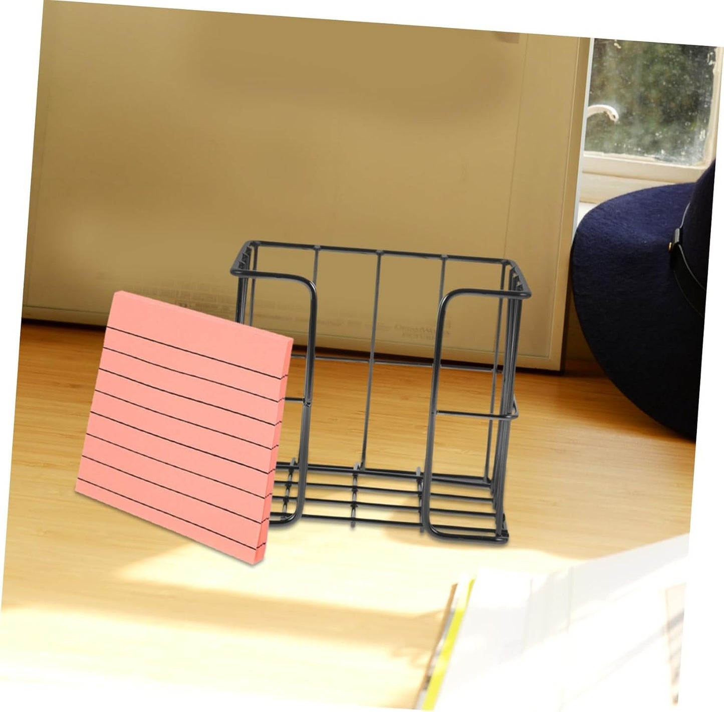 Operitacx Small Notepad Holder for Workspace Organization Elegant Memo Pad Storage Basket Compact Design for and Office Supplies