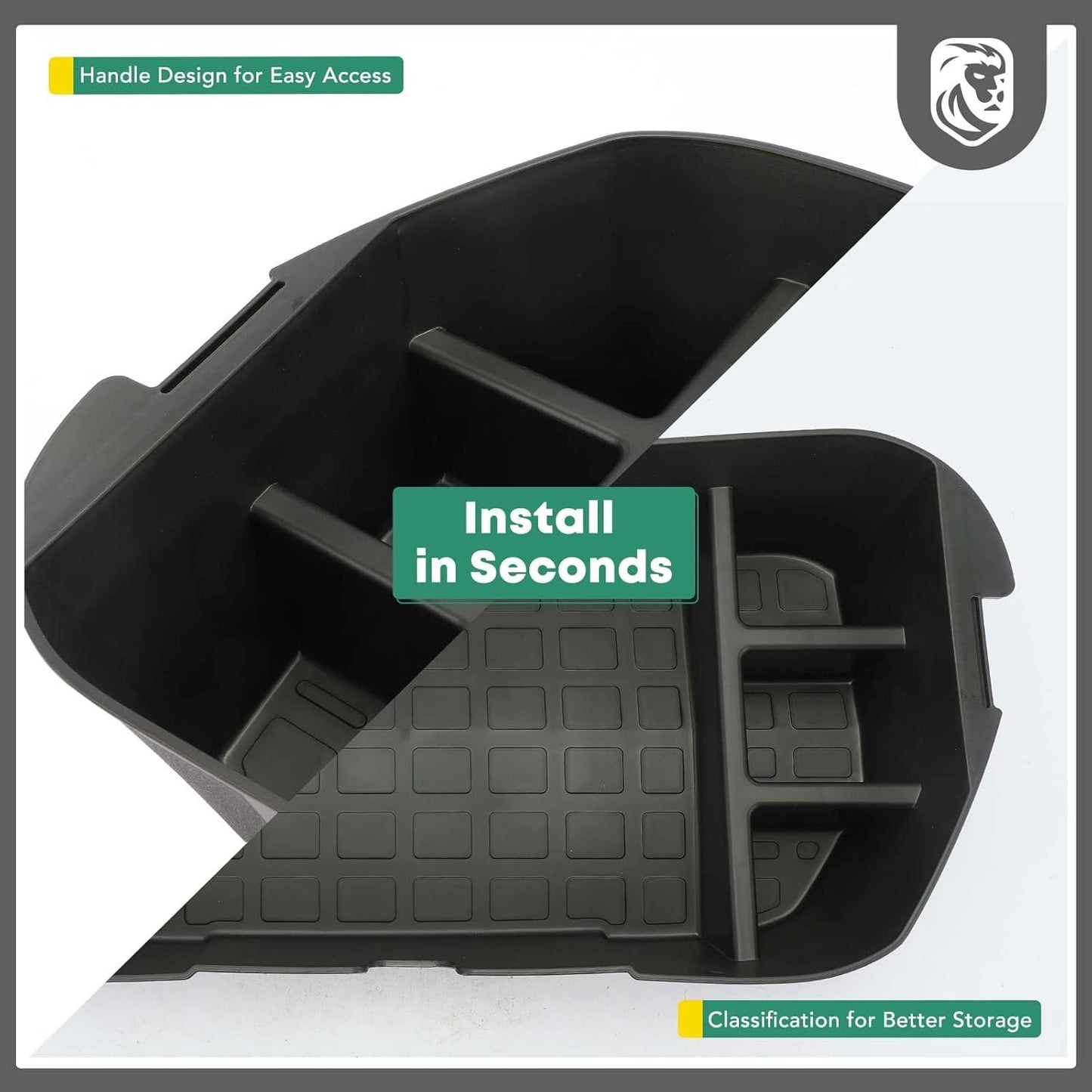 YHTAUTO Front Trunk Organizer Compatible with Tesla Model Y 2020 2021 2022 2023 2024, Frunk Storage Organizer Storage Box fits Tesla Y Accessories, 6 Separate Spaces