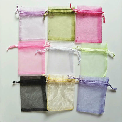 100pcs Organza Gift Bag Multicolor Drawstring Pouches For Candy Jewelry Bag Packing Wedding Gift Bags Organza Bag