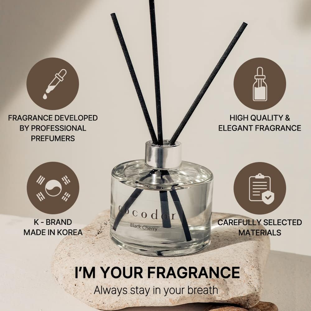 COCODOR Signature Reed Diffuser - Lovely Peony - 200ml - Reed Diffuser, Reed Diffuser Set, Oil Diffuser & Reed Diffuser Sticks, Room Décor & Office Décor, Home Fragrance, Gift