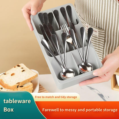 Mulikeer 6 Slot Silverware Cutlery Drawer Organizer, Kitchen Utensil Tray for Flatware, Cutlery, Spoons and Knives Storage Organization
