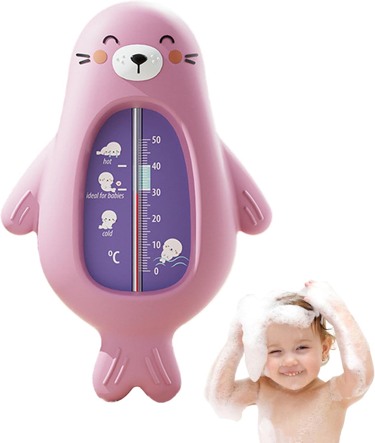 Baby Bath Temperature Toy, Cartoon Bath Temp Measuring Tool, Safety Water Gauge, Toddler Bathtub Thermometer, Fun and Accurate Shower Plaything for Babies, Kids, 5.91x4.02 Inches