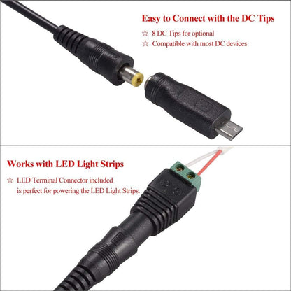 SoulBay 12V Power Supply Universal AC DC Adapter Charger with Adjustable Output 5V 9V 3V 6V 4.5V 7.5V 12 Volt 1A 1.5A 2A for LED Strip Light CCTV Camera BT Speaker GPS Webcam Router, 5 FT Cord, 30W