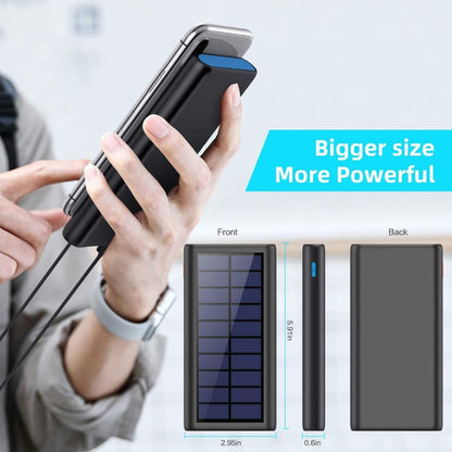 Solar Charger Power Bank 26800mah, 2 USB Output Fast Phone Portable Charger Power Bank Solar Battery Bank Pack External Backup Pack Cell Phone for iPhone, Samsung Galaxy Android, iPad Tablet