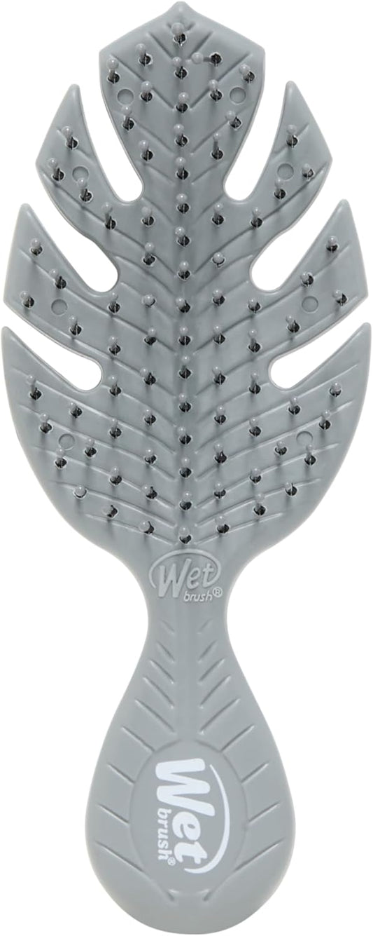 Wet Brush Go Green Mini Detangler, Grey - Detangling Travel Hair Brush - Ultra-Soft IntelliFlex Bristles Glide Through Tangles & Gently Loosens Knots While Minimizing Pain, Split Ends & Breakage