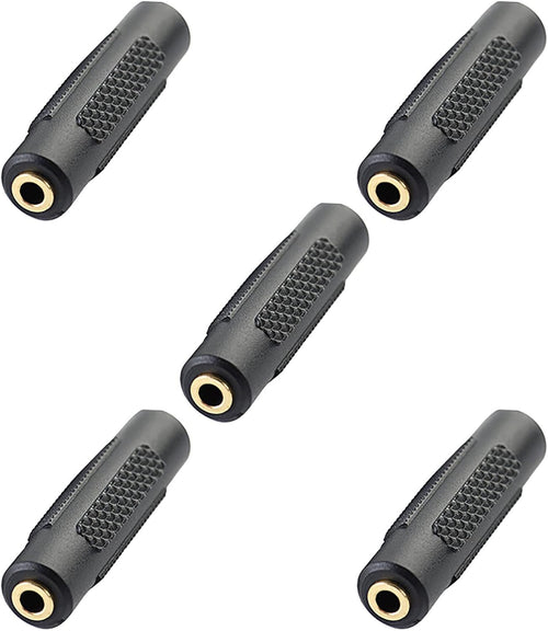 3.5mm Female to Female Adapter, tunghey 5pcs Gold Plated 3.5mm Stereo Jack to 3.5mm Audio Female to Female Adapter Connectors for Stereo Cable, Speakers and Headphones