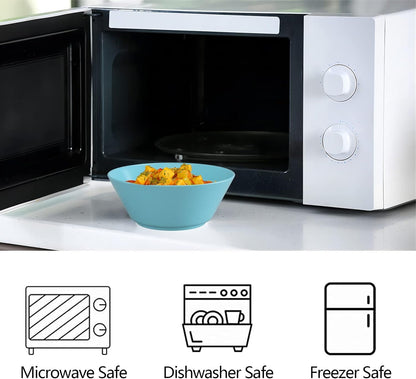 32 Ounce Cereal Bowls, Unbreakable Wheat Straw Fiber Bowl, Lightweight Kitchen Bowls Microwave & Dishwasher Safe BPA Free Bowls, E-Co Friendly Bowls Set for Cereal, Salad,Oatmeal, Soup,Snacks -6 Color