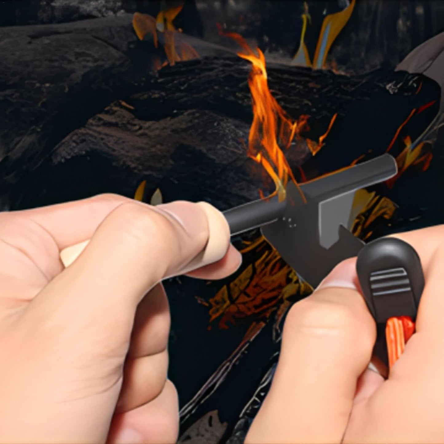 Hiking Tools Kit, Carabiner Clip, Fire Starter - Compact Camping Accessories, Multifunctional & Portable Survival Tools for Hiking, Backpacking