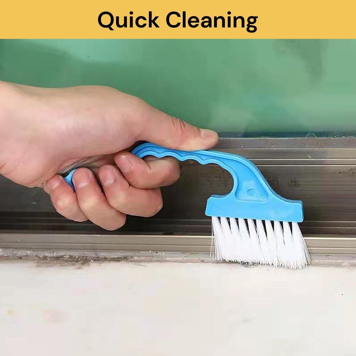 EZONEDEAL 2 Pack Protable Hand-held Groove Gap Cleaning Brush Door Window Track Kitchen Crevice Cleaning Brush Tool Hand-held Kitchen Air Conditioning Outlet Air (2 X Pink)