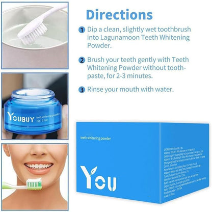 Youbuy Whitening Cream, Teeth Whitening Powder, Simply White Teeth Whitening Powder, Instant Whitening and Stain Removal, Enamel Powder, Cleaning Tooth Fresh Breath Care Oral (2)