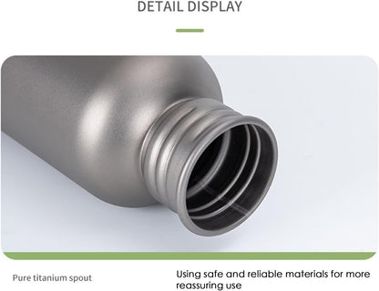 Outdoor Titanium Water Bottle - Lightweight Sports Hydration Cup, Leak-Proof Travel Drinkware | Pure Titanium Camping Bottle for Hiking, Cycling, Trekking, Boiling Water, Portable Adventure Use