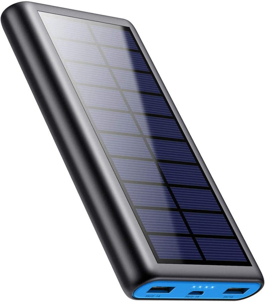 Solar Charger Power Bank 26800mah, 2 USB Output Fast Phone Portable Charger Power Bank Solar Battery Bank Pack External Backup Pack Cell Phone for iPhone, Samsung Galaxy Android, iPad Tablet