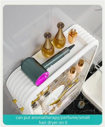 LY WHALE Shower Caddy Shelf Organizer Rack, Self Adhesive Bathroom Storage Organizer, Large Capacity With Hook, 3-Tier Home Organization and Storage, Adopt To Kitchen Storage (L,White)