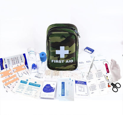 First Aid Kit, Compact Emergency Kit 168 Units Survival Kit with EDC First Aid Belt Pouch Small Case for Home Office Car Hiking Camping
