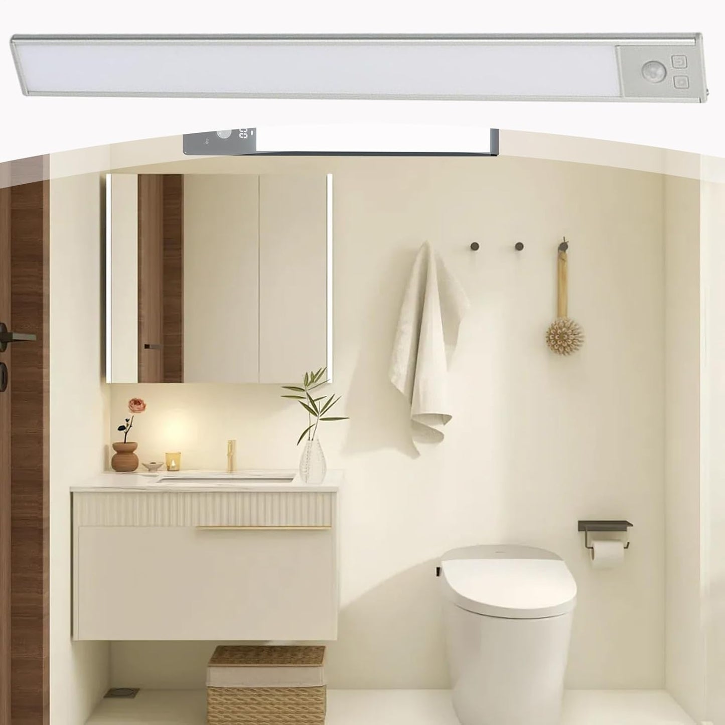 shjxi Under Cabinet Lights, LED Light Strip, Magnetic Mount Design, Adjustable 3 Color Temperature, Compact Size, Excellent for Bedroom, Wardrobe, Kitchen, Stair Night Lighting
